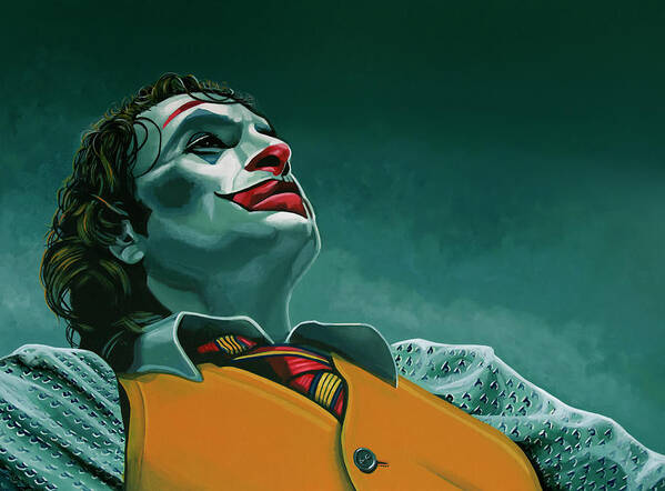 Joaquin Phoenix Poster featuring the painting Joaquin Phoenix in Joker painting by Paul Meijering