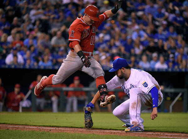 Ninth Inning Poster featuring the photograph Johnny Giavotella and Eric Hosmer by Ed Zurga