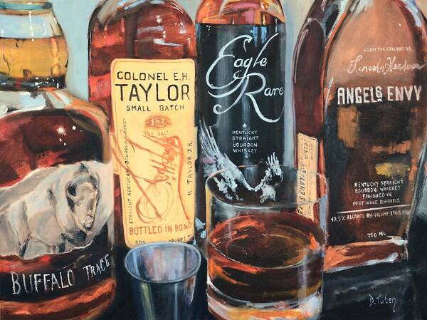 Bourbon Poster featuring the painting Kentucky Bourbon Favorites Painting by Donna Tuten