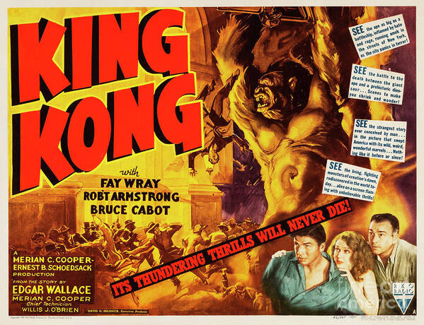 KING KONG 1933 American Cult Classic Movie Poster Poster by Retro