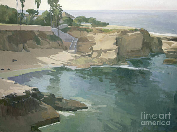 La Jolla Cove Poster featuring the painting La Jolla's Cove, San DIego by Paul Strahm