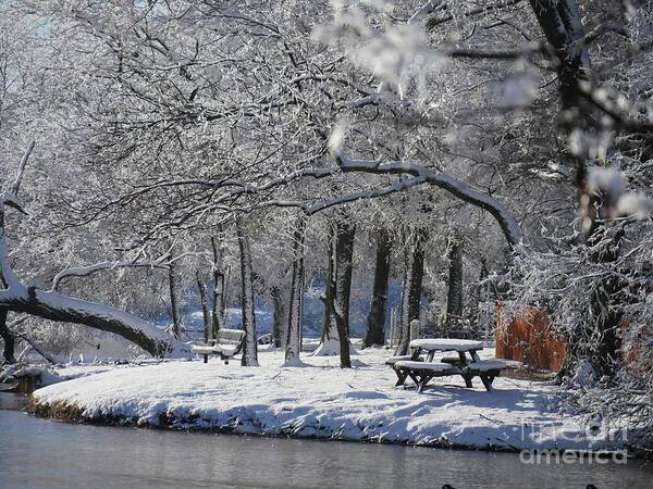 Background Poster featuring the photograph Lakeside Winter by On da Raks