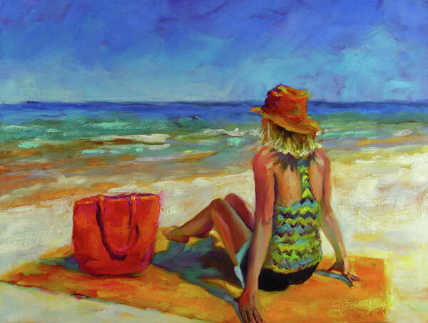 Beach Poster featuring the painting Last Days of Summer by Chris Brandley