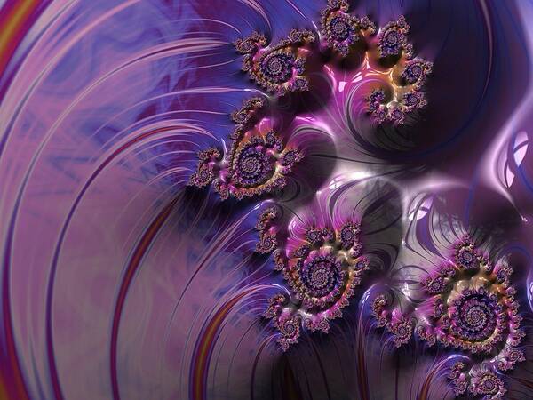 Fractal Poster featuring the digital art Lavender Fractal by Bonnie Bruno