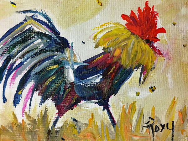 Rooster Poster featuring the painting Le Coq by Roxy Rich
