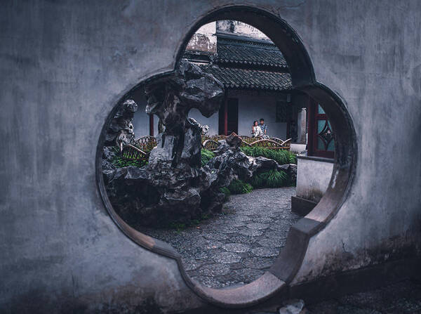 China Poster featuring the photograph Lion Forest Garden Portal by Nisah Cheatham