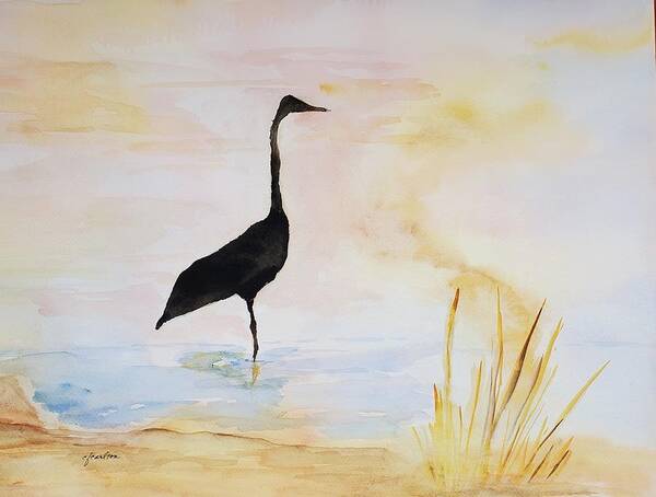 Heron Poster featuring the painting Looking Forward by Claudette Carlton