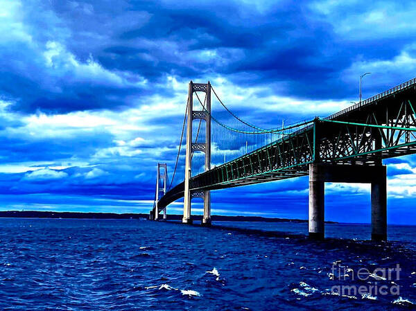 Mackinaw Poster featuring the photograph Mackinac Bridge2 by Bill Richards