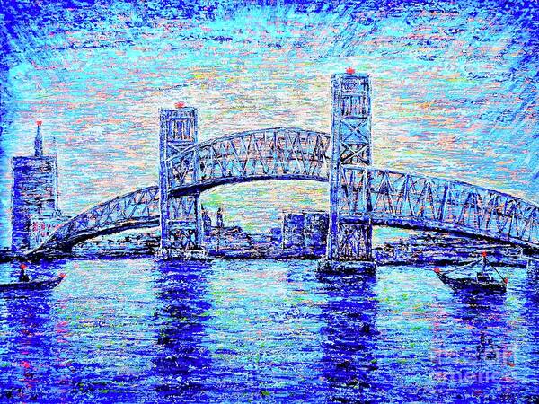 City Poster featuring the painting Main St.bridge,#2 by Viktor Lazarev