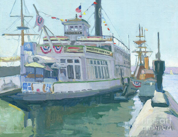 Steam Ferry Berkeley Poster featuring the painting The Berkeley, Maritime Museum - San Diego, California by Paul Strahm