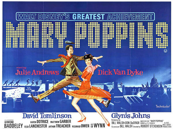 Mary Poster featuring the mixed media ''Mary Poppins'', with Julie Andrews, 1964 by Movie World Posters