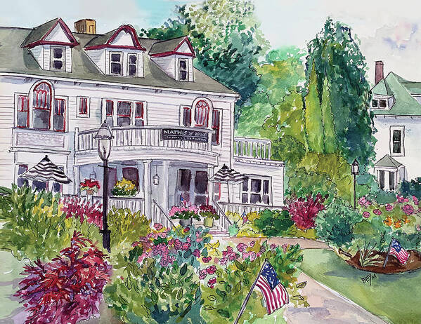 Toms River Poster featuring the painting Mathis House - Toms River by Clara Sue Beym