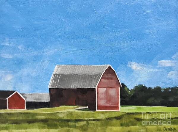 Michigan Poster featuring the painting Michigan Centennial Farm Barn by Lisa Dionne