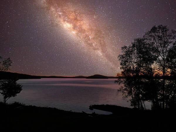 Milky Way Poster featuring the photograph Milky Way Over Maine by Russel Considine