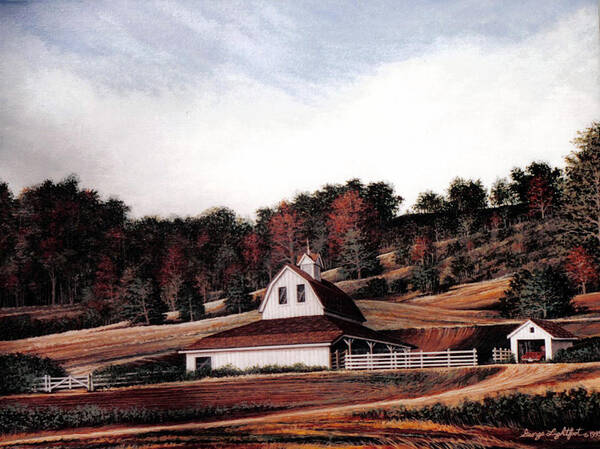 Landscape Poster featuring the painting Missouri Farm in Autumn by George Lightfoot