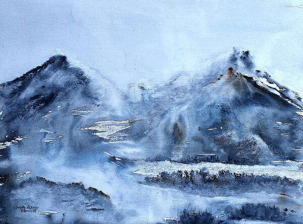Mountains Poster featuring the painting Misty Mountains No. 1 by Wendy Keeney-Kennicutt