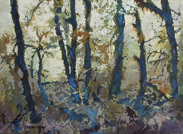 Trees Poster featuring the painting Mossy Grove by Jenny Armitage