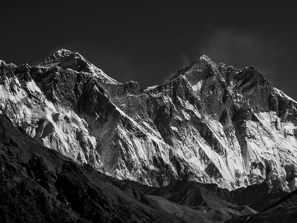 Everest Poster featuring the photograph Mount Everest and Himalayan Peaks in Nepal by Pak Hong