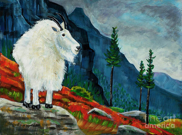 Goat Poster featuring the painting Mountain Goat Country by Harriet Peck Taylor