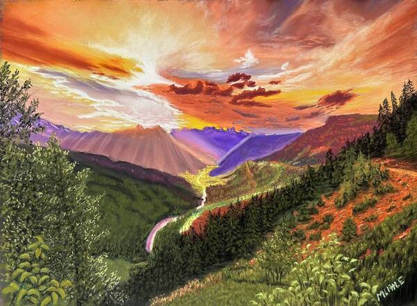 Smokies Poster featuring the pastel Mountain Splendor by Marlene Little