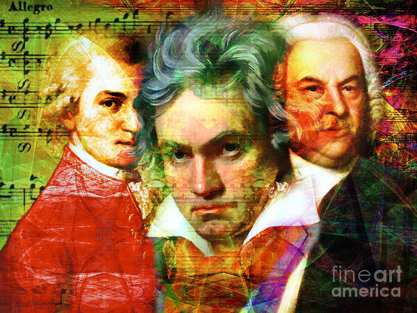 Wingsdomain Poster featuring the photograph Mozart Beethoven Bach 20140128 by Wingsdomain Art and Photography