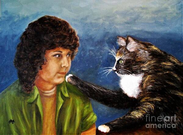 Cats Poster featuring the painting My Little Cat by Olga Silverman
