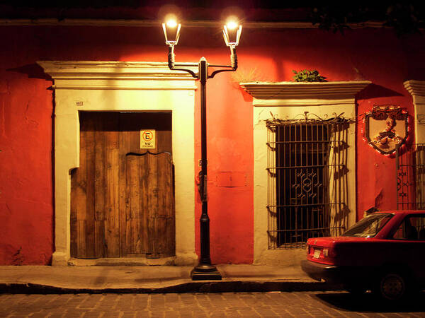 Oaxaca City Poster featuring the photograph Night Street Oaxaca by Lorena Cassady