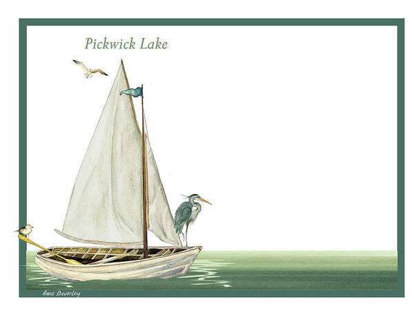Pickwick Lake Poster featuring the painting Note cards for Pickwick by Anne Beverley-Stamps