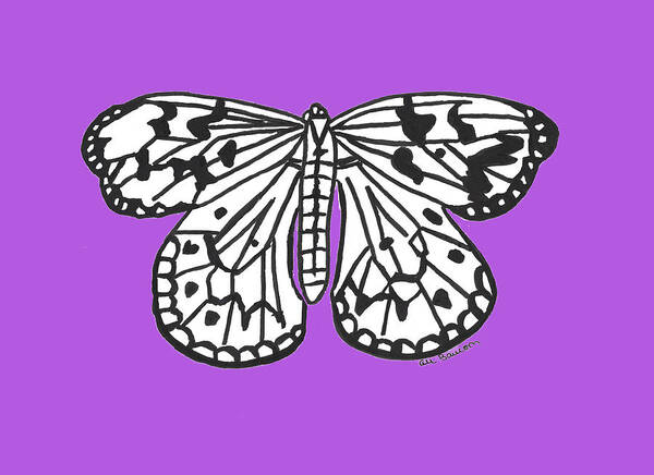 Ink Poster featuring the drawing Nymph Butterfly by Ali Baucom