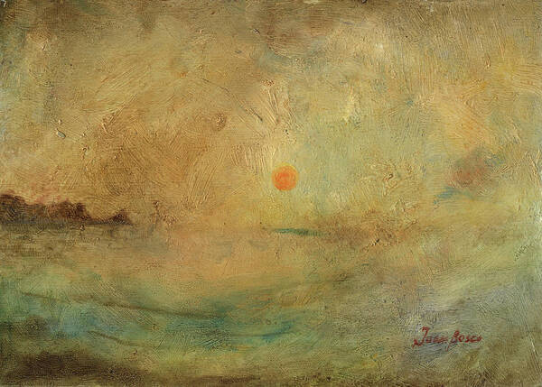 Ocean Sunset Poster featuring the painting Ocean sunset by Juan Bosco