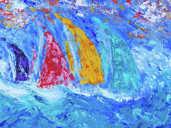 Ocean Poster featuring the painting On the Breeze by Bonny Puckett