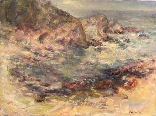 Impressionist Poster featuring the painting Oregon Coast - Cape Arago - Simpson Beach by Quin Sweetman