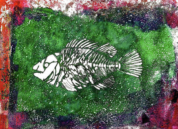 Paleo Fish Poster featuring the painting Paleo Fish #2 by Bellesouth Studio