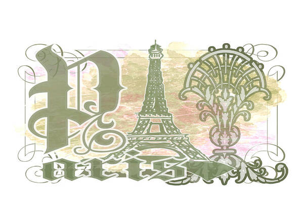 Paris Green Poster featuring the digital art Paris Green War Memorial Day by Delynn Addams