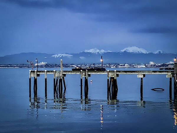 Pier Poster featuring the photograph Pier and Mountains by Anamar Pictures