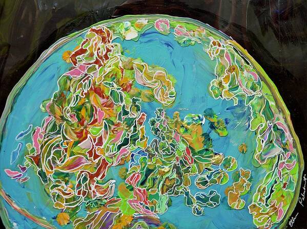 Wall Art Poster featuring the painting Planetary Variegations by Ellen Palestrant
