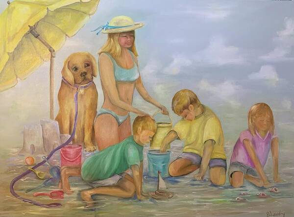 Children Poster featuring the painting Play Date by Barbara Landry