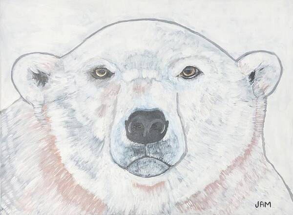  Poster featuring the painting Polar Bear by Jam Art