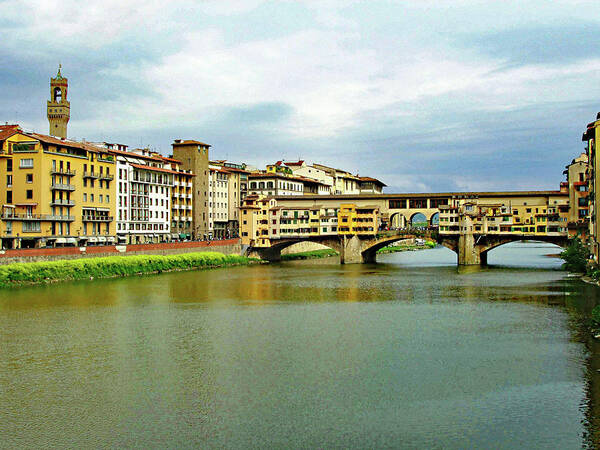 Ponte Vecchio Poster featuring the photograph Ponte Vecchio 1 by Ellen Henneke