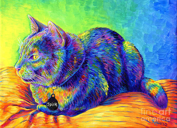 Cat Poster featuring the painting Psychedelic Spirit by Rebecca Wang