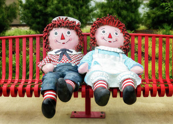 Dolls Poster featuring the photograph Raggedy Ann and Andy - Arcola, IL by Susan Rissi Tregoning