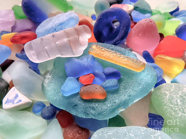 Sea Glass Poster featuring the photograph Rare trinkets by Janice Drew