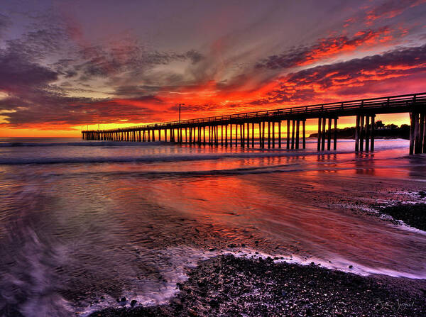 Sunset Poster featuring the photograph Red Sunset by Beth Sargent