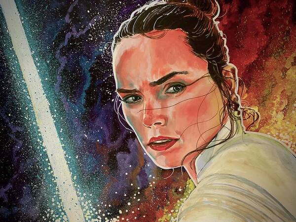 Star Wars Poster featuring the painting Rey Skywalker by Joel Tesch