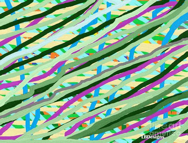 Abstract Poster featuring the digital art Ribbons in the Summer Breeze by LBDesigns