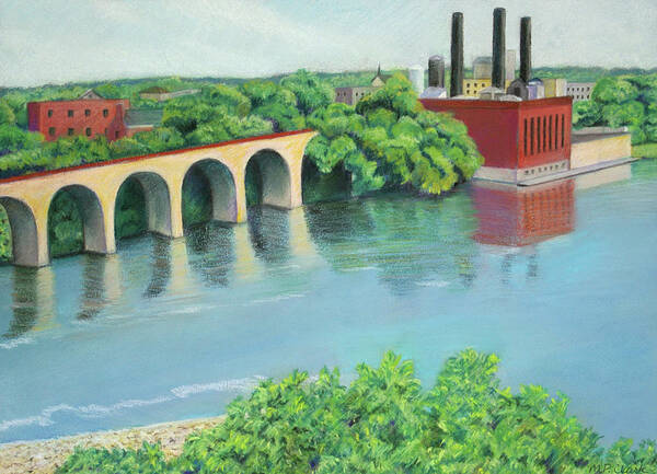 Landscape Poster featuring the pastel River's Edge by MaryJo Clark