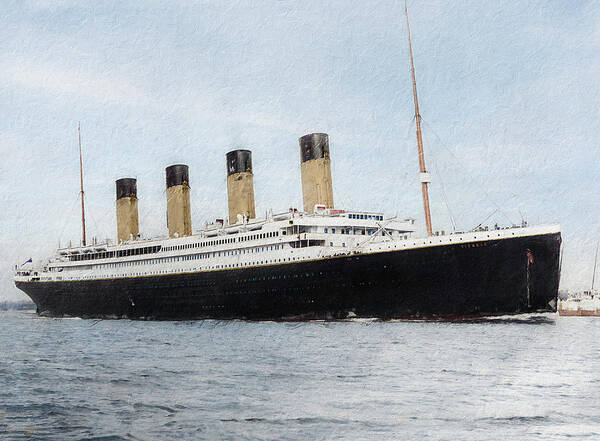 Steamer Poster featuring the digital art R.M.S. Titanic ART by Geir Rosset