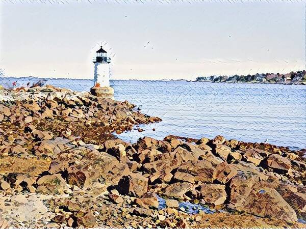  Poster featuring the photograph Salem MA - lighthouse by Adam Green