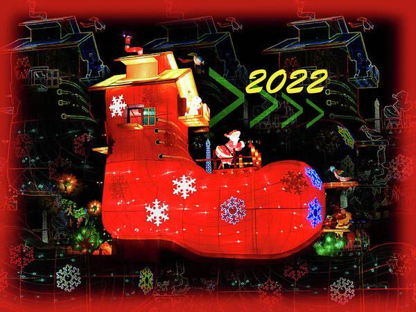 2022 Poster featuring the digital art Santa's Magic Stocking by Xueling Zou