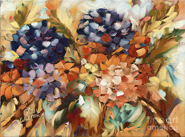 Hydrangeas Poster featuring the painting Show Offs 2 by Patsy Walton